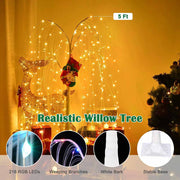 Yescom 5 Ft Lighted Willow Tree 216 LEDs Color Changing Christmas Decor Image