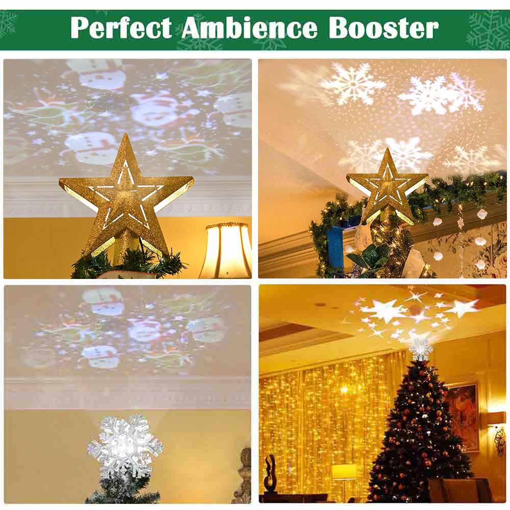 Yescom Christmas Tree Topper Light Projector 3-Films Image