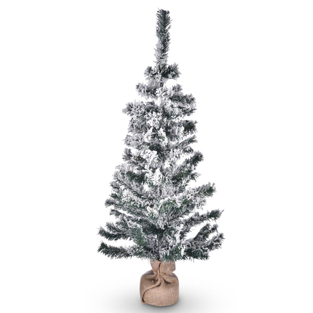 Yescom 3 feet White Flocked Christmas Tree Decor Image