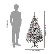 Yescom 5 feet White Flocked Christmas Tree Decor Image