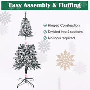 Yescom 5 feet White Flocked Christmas Tree Decor Image