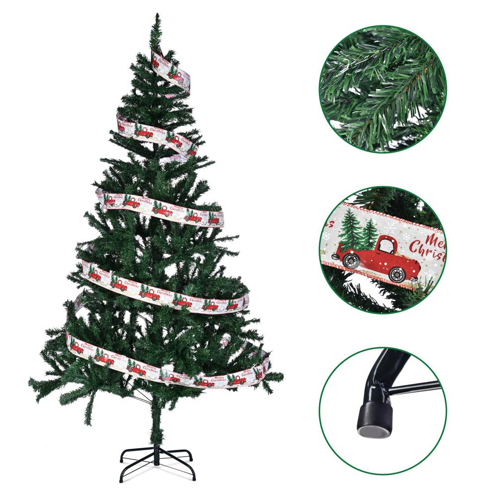 Yescom 6 feet Synthetic Christmas Tree Foldable X-shaped Metal Stand Image