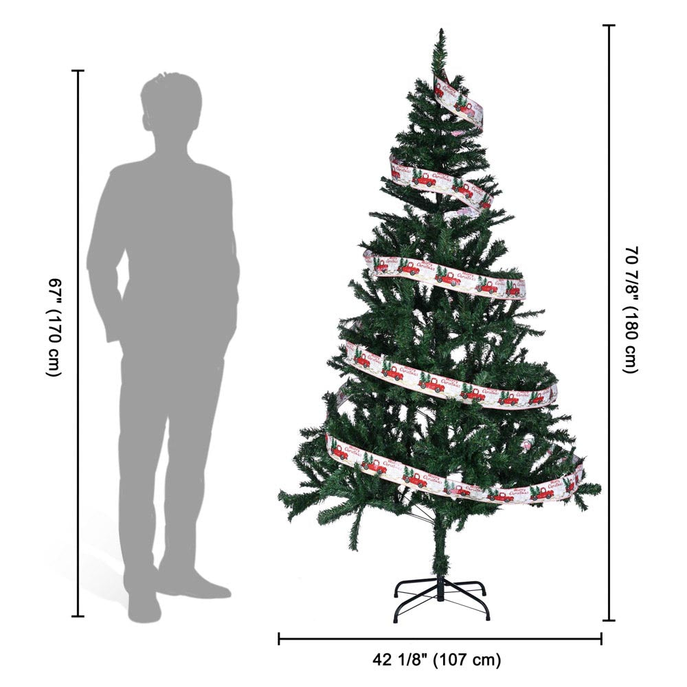 Yescom 6 feet Synthetic Christmas Tree Foldable X-shaped Metal Stand Image