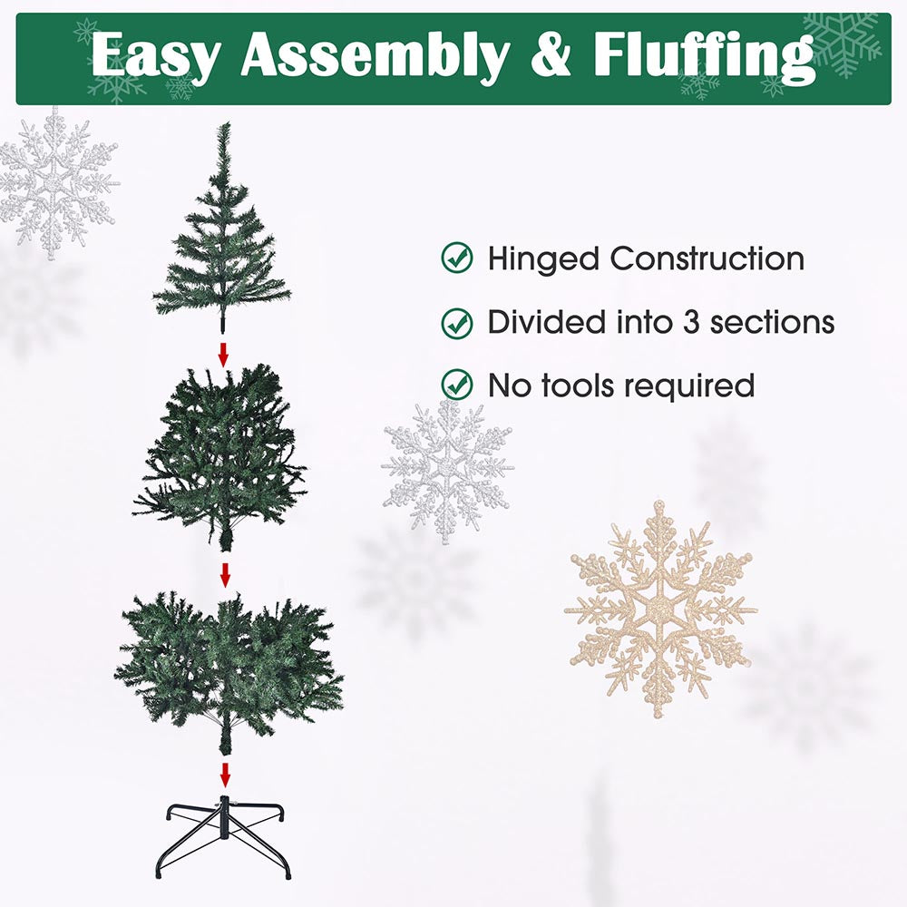 Yescom 6 feet Synthetic Christmas Tree Foldable X-shaped Metal Stand Image