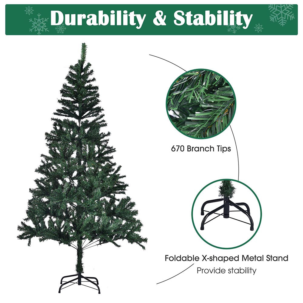 Yescom 6 feet Synthetic Christmas Tree Foldable X-shaped Metal Stand Image