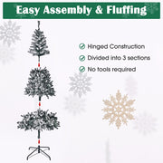 Yescom 7.5 feet White Flocked Christmas Tree Decor Image