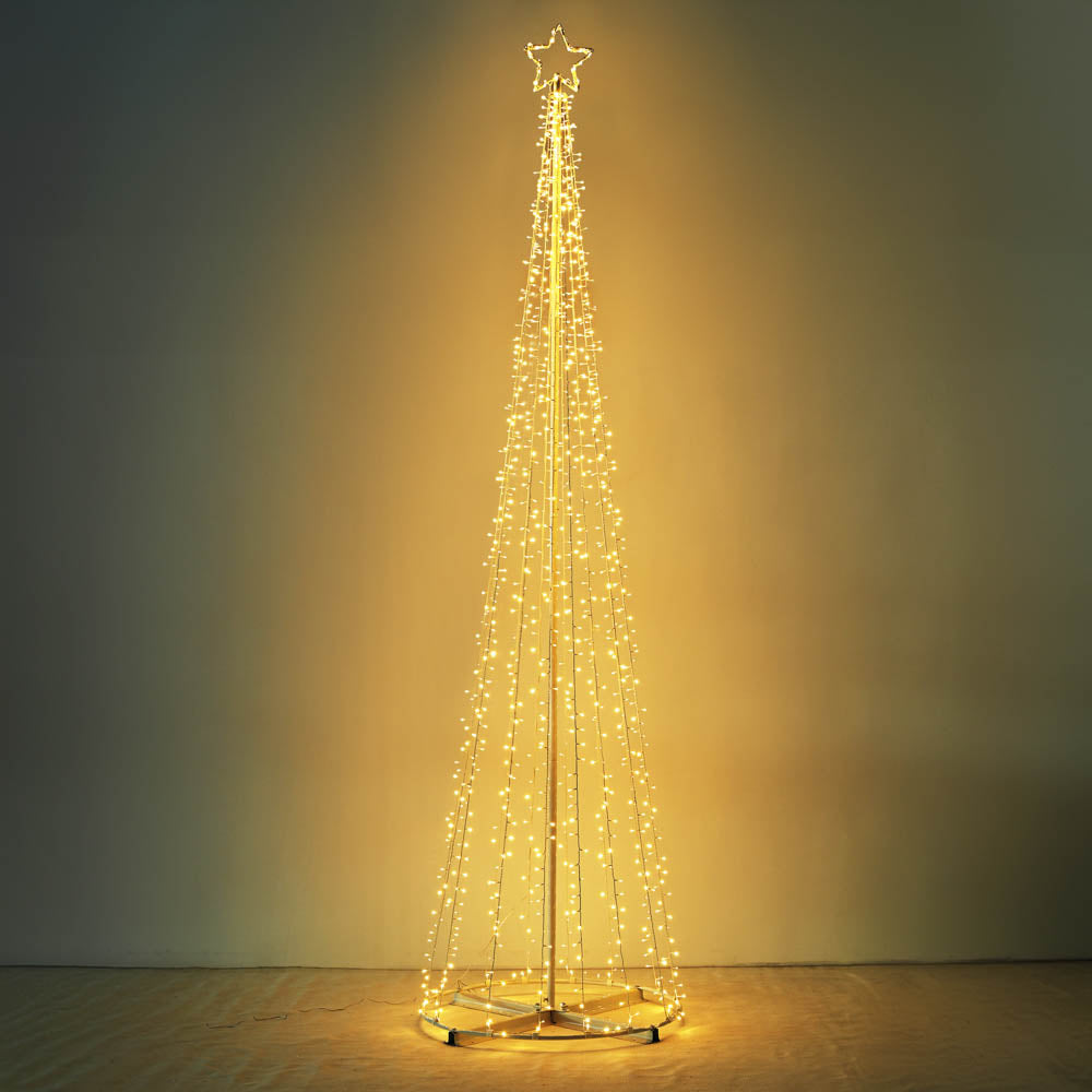 Yescom 12' Outdoor Christmas Tree Prelit Lightshow Solar Powered, Warm White Image