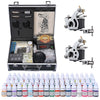 Yescom 2 Tattoo Machine Kit w/ LCD Power Supply 54 Color Inks & Case