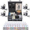 Yescom 4 Tattoo Machine Kit w/ LCD Power Supply 40 Color Inks & Case