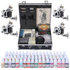 Yescom 4 Tattoo Machine Kit w/ LCD Power Supply 54 Color Inks & Case