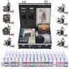 Yescom 8 Tattoo Machine Kit w/ LCD Power Supply 54 Color Inks & Case