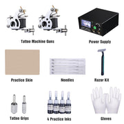 Yescom 2 Tattoo Machine Kit w/ Power Supply 4 Inks Image