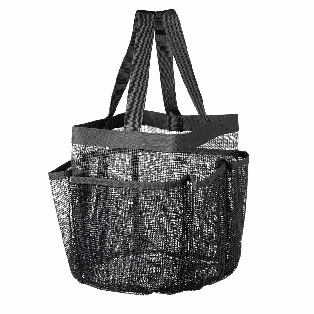 Yescom 8 Pocket Portable Shower Mesh Caddy Tote Bag Handle, Black Image