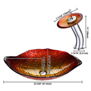 Yescom Glass Leaf Sink Basin & Waterfall Faucet Kit Image