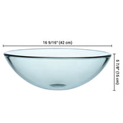 Yescom 16" Round Bathroom Glass Vessel Sink Bowl Lavatory Basin Image