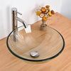 Aquaterior 16" Round Bathroom Glass Vessel Sink Bowl Lavatory Basin