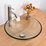 Yescom 16" Round Bathroom Glass Vessel Sink Bowl Lavatory Basin Image