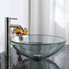 Aquaterior 16" Round Bathroom Glass Vessel Sink Bowl Lavatory Basin