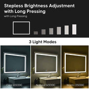 Yescom LED Bathroom Mirror Frameless Anti-Fog Touch Switch 32x24 Image