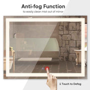 Yescom LED Bathroom Mirror Frameless Anti-Fog Touch Switch 32x24 Image