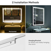 Yescom LED Bathroom Mirror Frameless Anti-Fog Touch Switch 32x24 Image