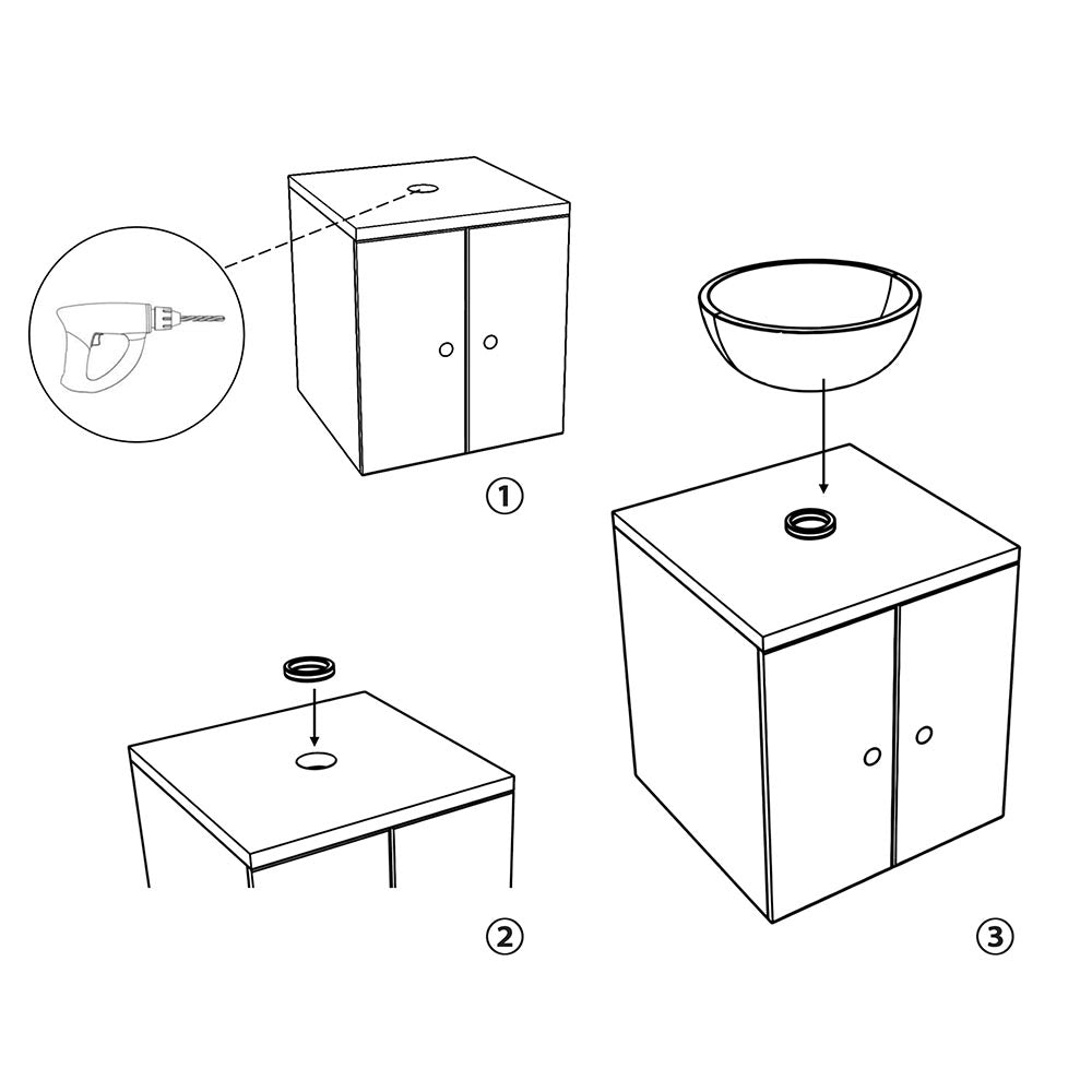 Yescom Mounting Ring for Bathroom Vessel Sink Image