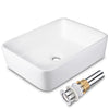 Aquaterior 19x16 Rectangular Porcelain Sink Bathroom Vanity w/ Drain