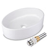 Aquaterior 19" Oval Bathroom Porcelain Sink w/ Drain