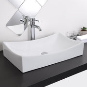 Yescom 26" Rectangular Porcelain Sink Vessel w/ Drain Image