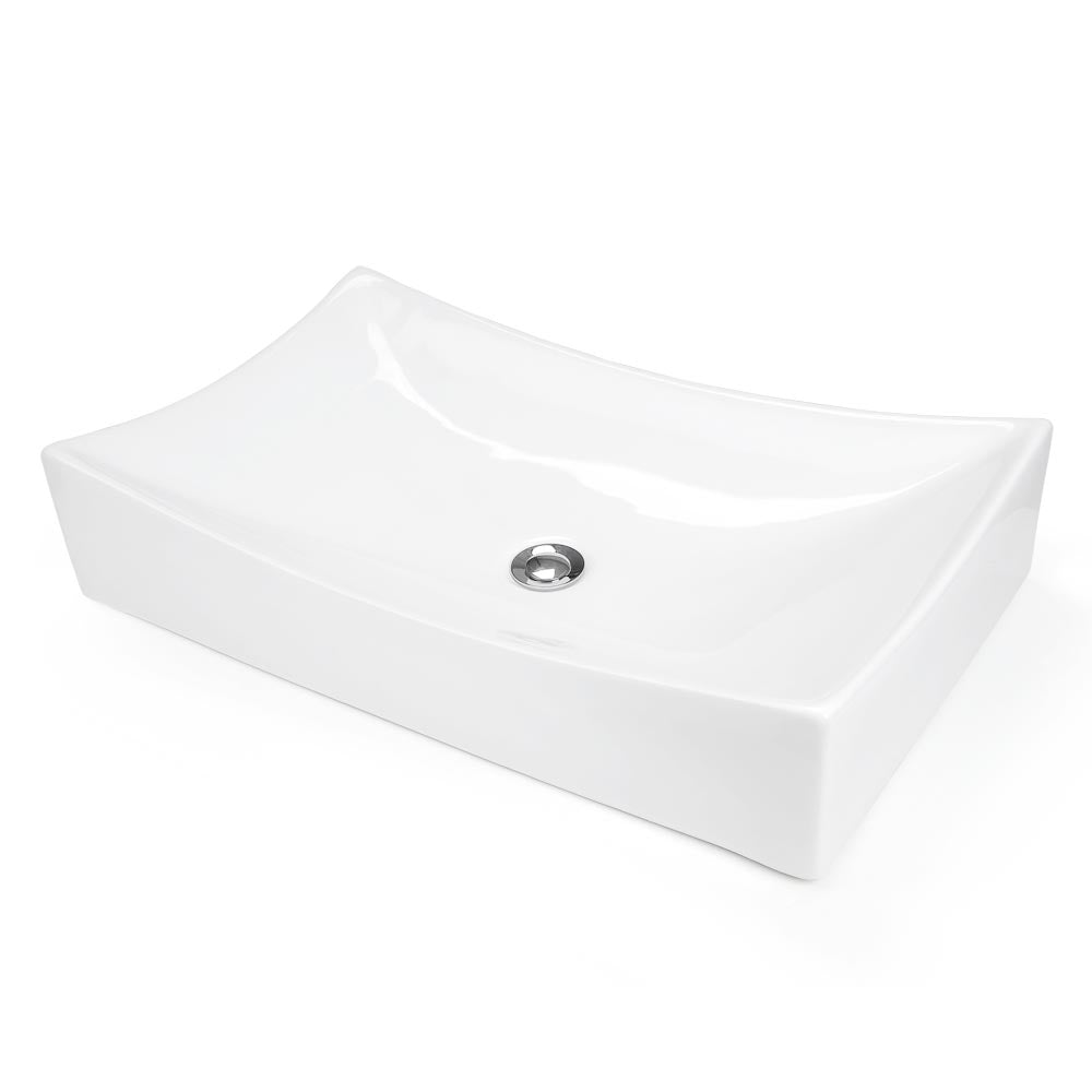 Yescom 26" Rectangular Porcelain Sink Vessel w/ Drain Image