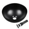 Aquaterior Bowl Porcelain Bathroom Sink w/ Drain 12"