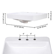 Yescom Porcelain Drop-in Sink Overflow w/ Drain 23x18 Image