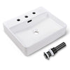 Aquaterior 20"x16" Rectangle Bathroom Sink Overflow w/ Drain