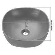 Yescom 16" Above Counter Bathroom Sink Bowl Gray Image