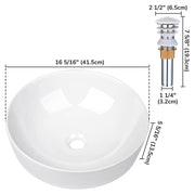 Yescom Bathroom Sink Vessel Bowl Pop Up Drain 16" Image