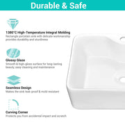 Yescom 19x15 Porcelain Bathroom Sink White Lavatory Basin Image