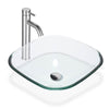 Yescom Square Bathroom Glass Vessel Sink Bowl Lavatory Basin