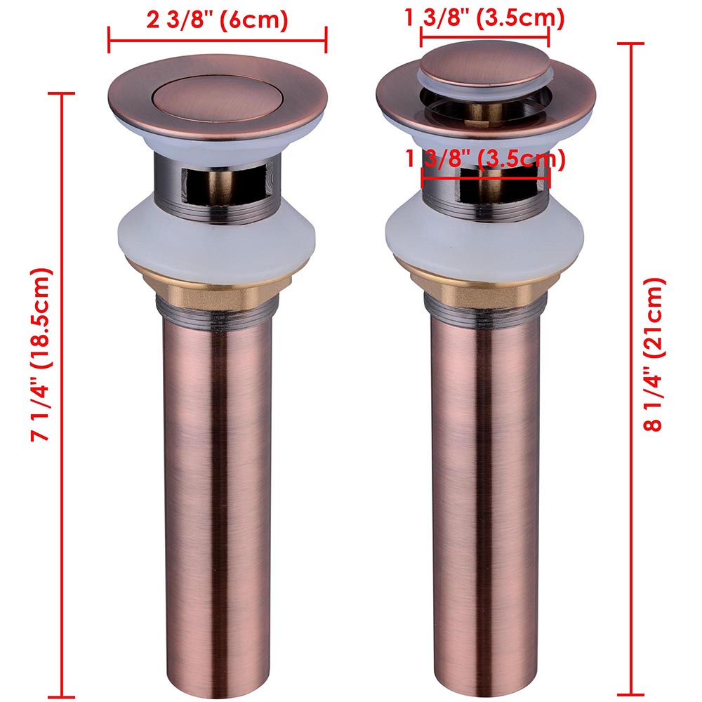 Yescom 1 1/2" Kitchen Overflow Pop Up Drain Image