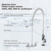 Yescom Kitchen Faucet Pre-Rinse Commercial Style Pull Out Image