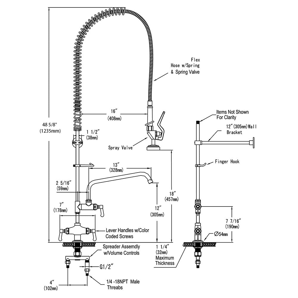 Yescom Kitchen Pull Out Faucet+Add-on Faucet Commercial Image