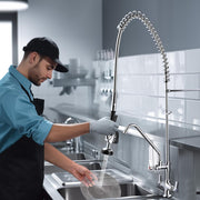 Yescom Kitchen Pull Out Faucet+Add-on Faucet Commercial Image