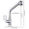 Aquaterior Pull-out Kitchen Sink Faucet 1 Handle Stainless Steel