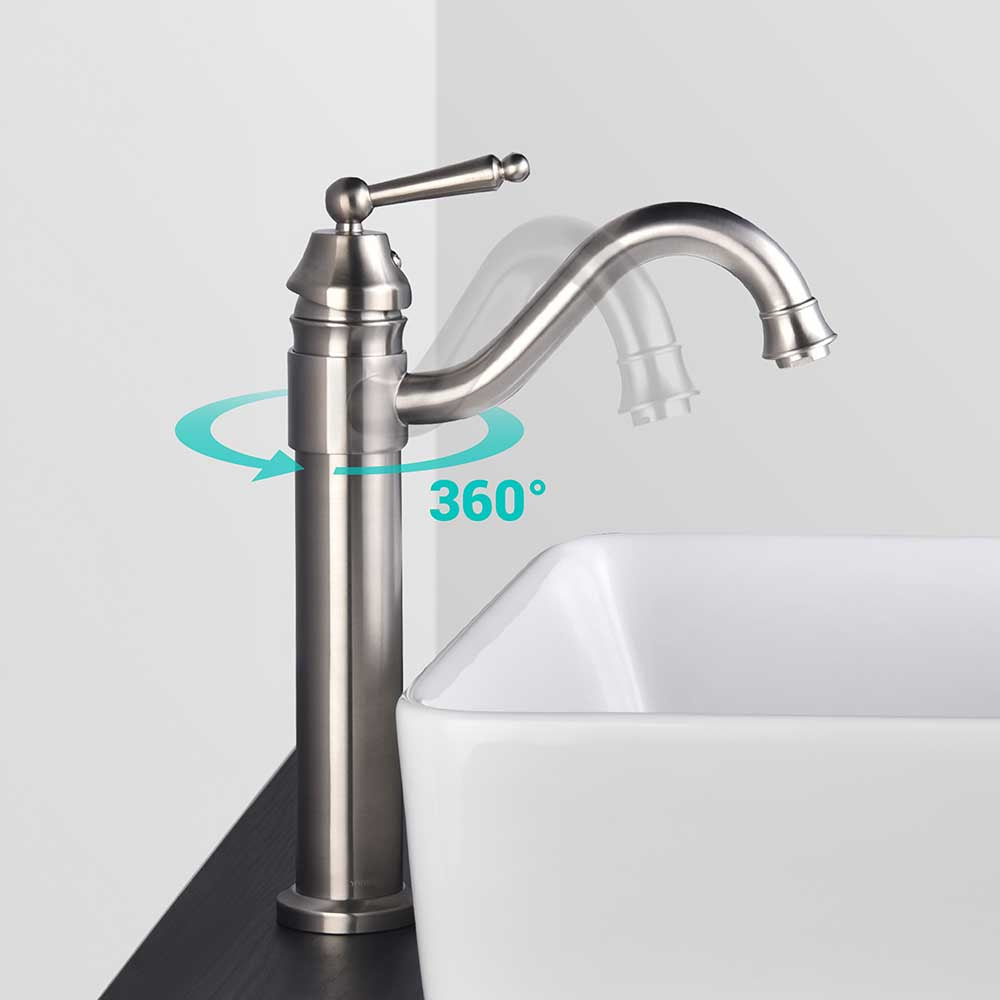 Yescom 13" Bathroom Bar Sink Vessel Faucet Brushed Nickel Image