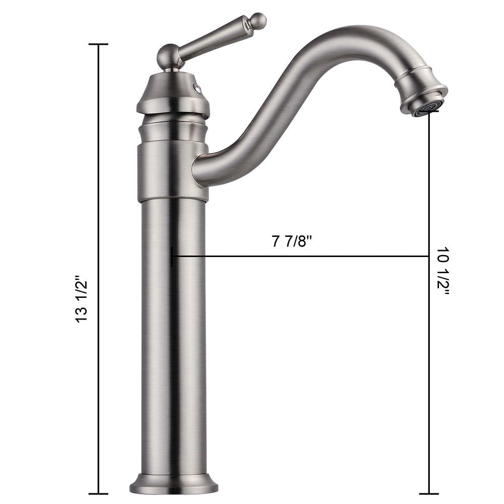 Yescom 13" Bathroom Bar Sink Vessel Faucet Brushed Nickel Image