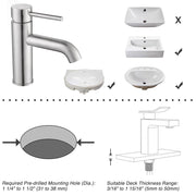 Yescom Bathroom Sink Faucet 1-Handle Cold & Hot, 7.5"H Image