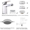 Aquaterior Bathroom Sink Faucet Square 1-Handle Cold & Hot, 7"H