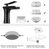 Aquaterior Waterfall Bathroom Sink Faucet 1-Handle Cold & Hot, 6.5"H