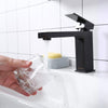 Aquaterior Bathroom Sink Faucet Square 1-Handle Cold & Hot