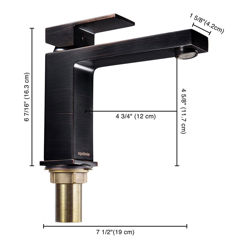 Yescom Bathroom Sink Faucet Square 1-Handle Cold & Hot Image