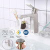 Aquaterior Bathroom Faucet Single Hole Square 1-Handle Cold Hot 7.5"H